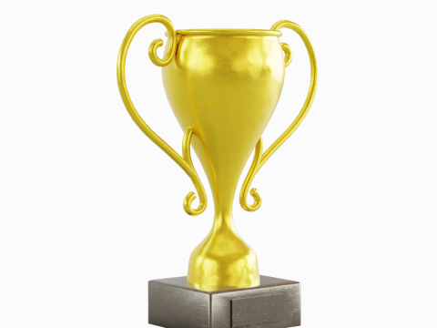 Gold Trophy Cup 01 3D Model