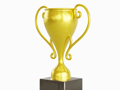 Gold Trophy Cup 01 3D Model