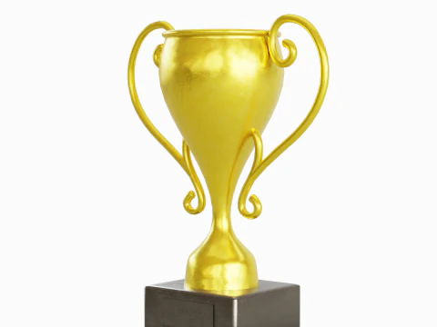 Gold Trophy Cup 01 3D Model