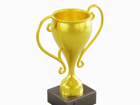 Gold Trophy Cup 01 3D Model