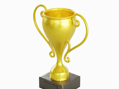 Gold Trophy Cup 01 3D Model