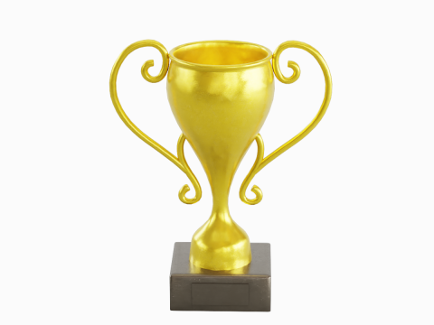 Gold Trophy Cup 01 3D Model