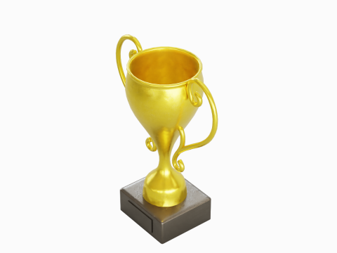 Gold Trophy Cup 01 3D Model