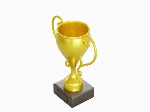 Gold Trophy Cup 01 3D Model