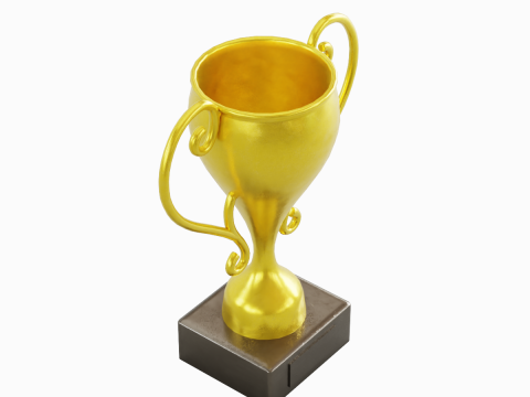 Gold Trophy Cup 01 3D Model