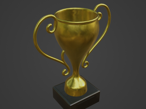 Gold Trophy Cup 01 3D Model