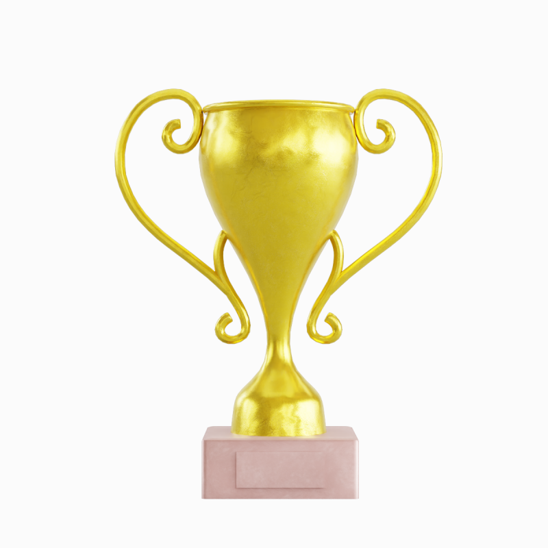 Gold Trophy Cup 02 3D Модель .c4d .max .obj .3ds .fbx .stl .blend 