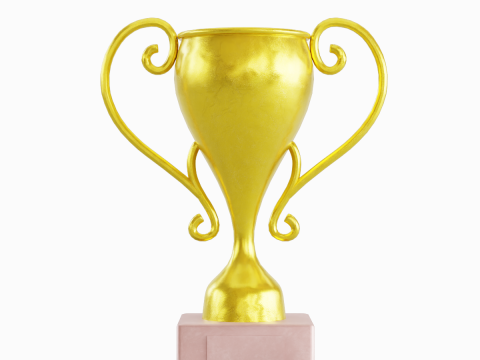Gold Trophy Cup 02 3D-Modell