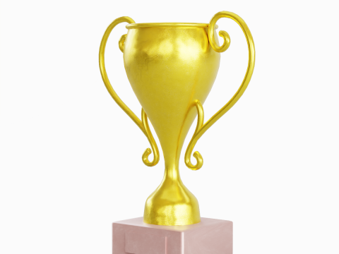 Gold Trophy Cup 02 3D Модель