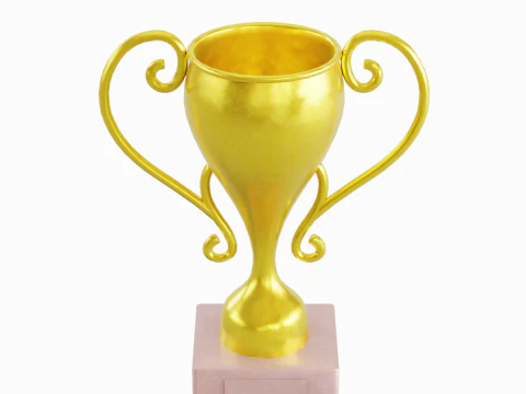 Gold Trophy Cup 02 3D Model