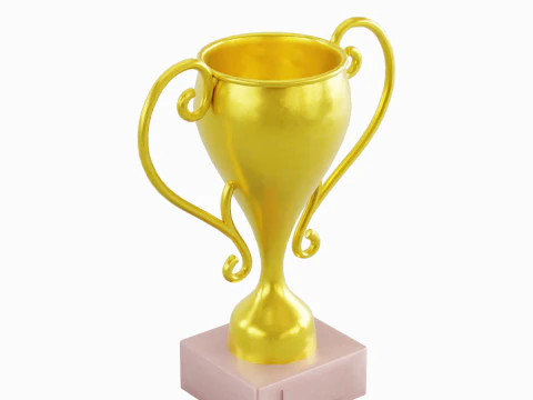 Gold Trophy Cup 02 3D Model