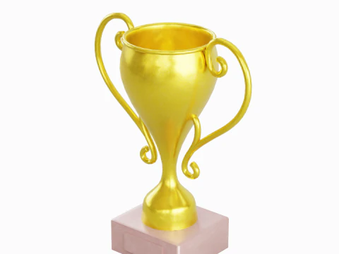 Gold Trophy Cup 02 3D Model