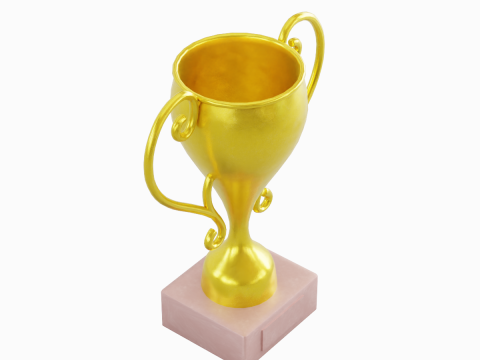 Gold Trophy Cup 02 3D Модель