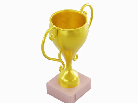 Gold Trophy Cup 02 3D Model