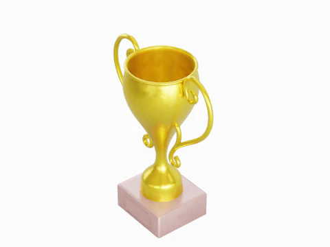 Gold Trophy Cup 02 3D Model