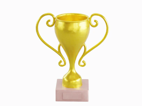 Gold Trophy Cup 02 3D Model