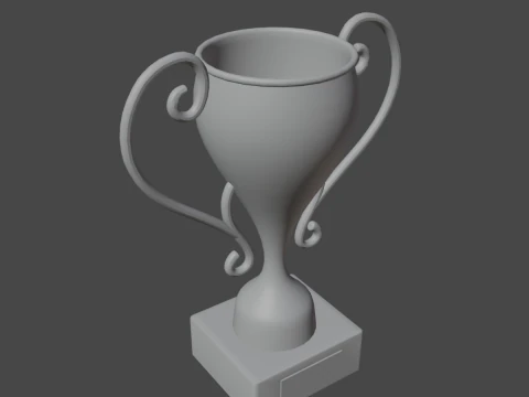 Gold Trophy Cup 02 3D Model