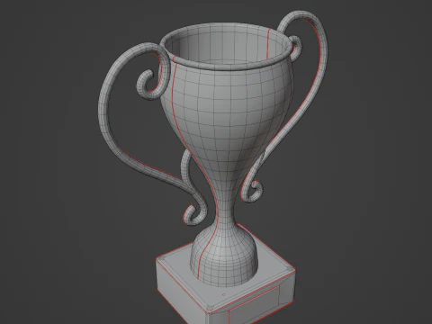 Gold Trophy Cup 02 3D Model