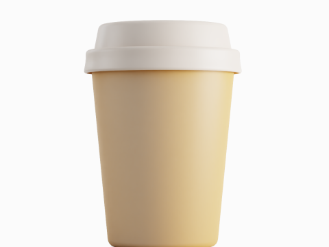 Plastic Coffee Cup 01 3D Model