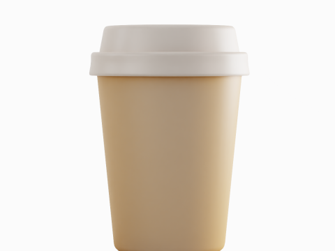 Plastic Coffee Cup 01 3D Model