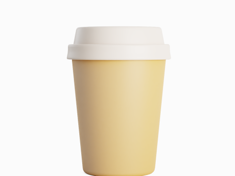 Plastic Coffee Cup 01 3D Model
