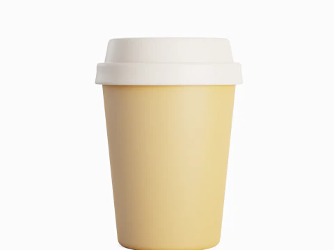 Plastic Coffee Cup 01 3D Model