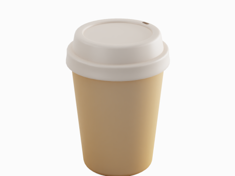 Plastic Coffee Cup 01 3D Model