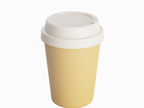 Plastic Coffee Cup 01 3D Model