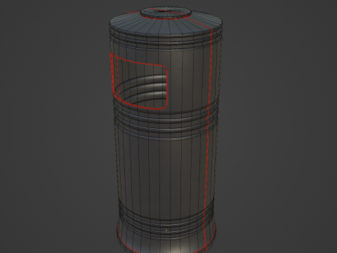 Street Trash Bin 01 3D 모델