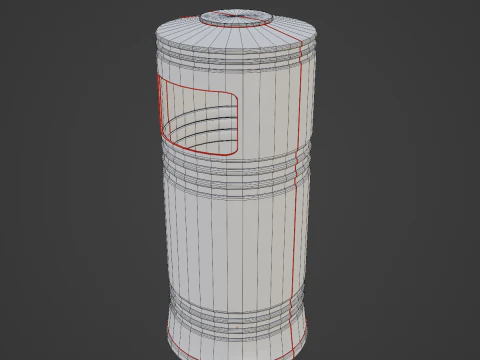 Street Trash Bin 02 3D Model