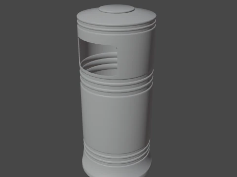 Street Trash Bin 02 3D Model