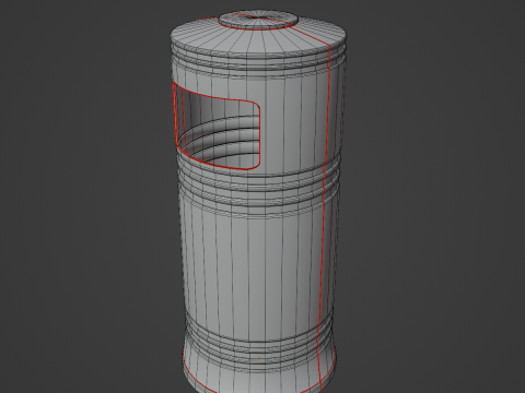 Street Trash Bin 02 3D-Modell