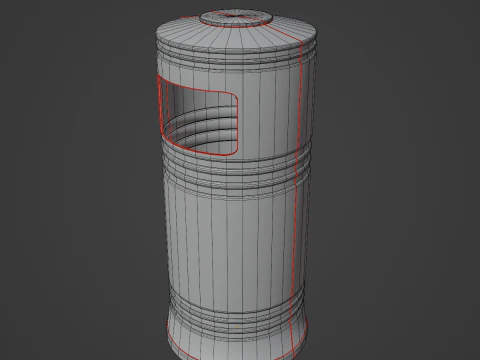 Street Trash Bin 02 3D Model