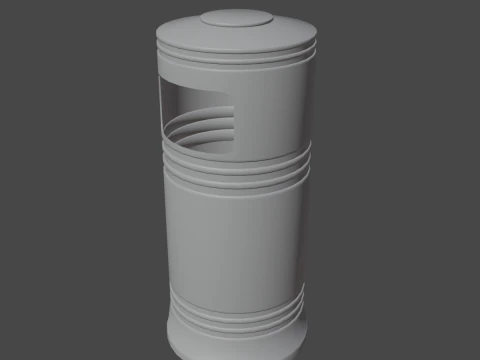 Street Trash Bin 03 3D Model