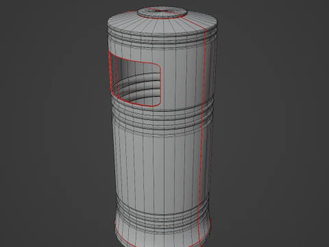 Street Trash Bin 03 3D Model