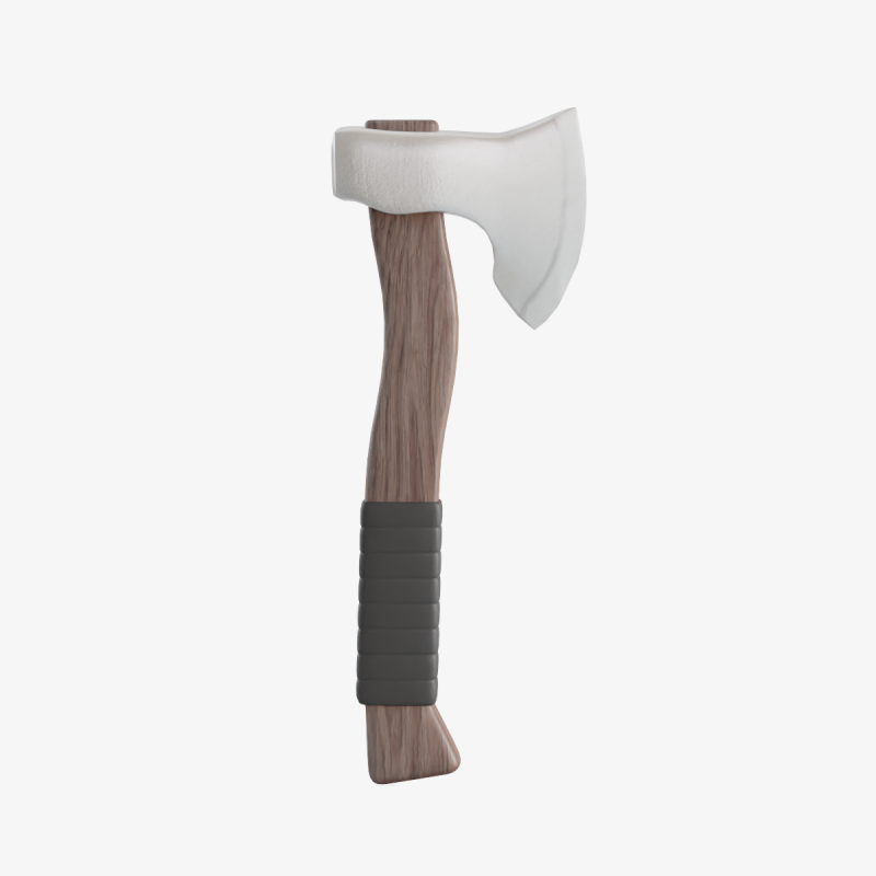 Survival Axe 01 3D Model .c4d .max .obj .3ds .fbx .stl .blend 