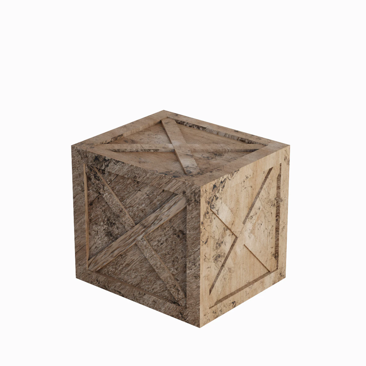 Wooden Box Crate 01 3D Model .c4d .max .obj .3ds .fbx .stl .blend 