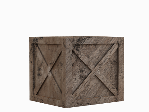 Wooden Box Crate 01 3D Модель
