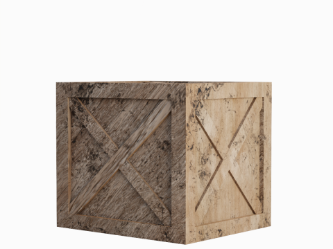 Wooden Box Crate 01 3D Модель