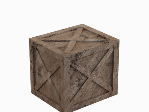 Wooden Box Crate 01 3D Модель
