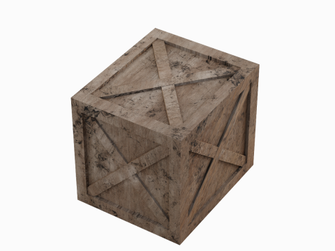 Wooden Box Crate 01 3D Модель