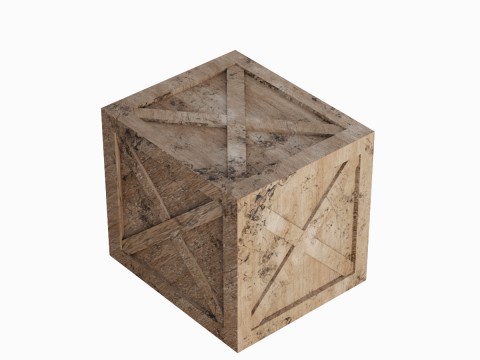 Wooden Box Crate 01 3D Модель