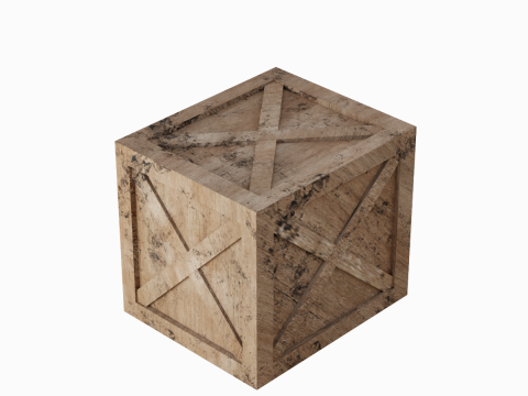 Wooden Box Crate 01 3D Модель