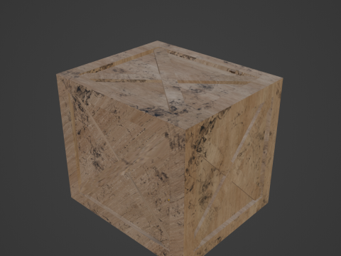 Wooden Box Crate 01 3D Модель