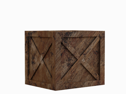 Wooden Box Crate 02 3D 모델