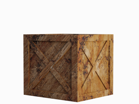 Wooden Box Crate 02 3D 모델