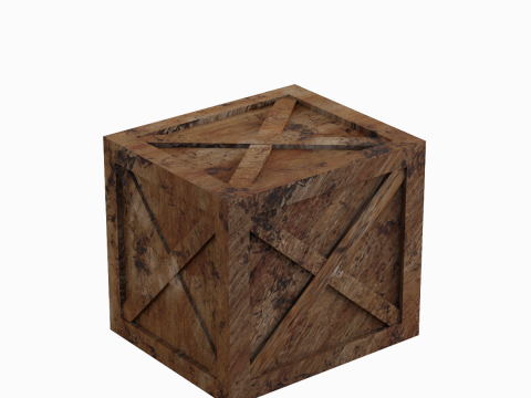 Wooden Box Crate 02 3D 모델