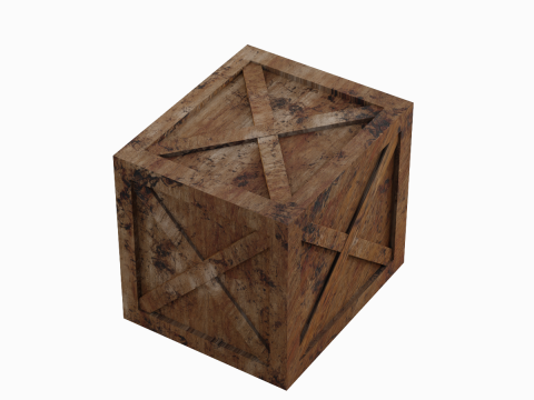 Wooden Box Crate 02 3D 모델