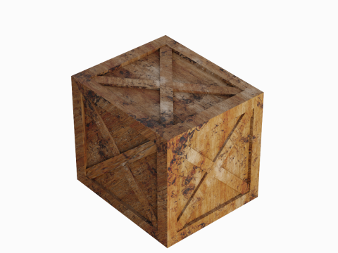 Wooden Box Crate 02 3D 모델