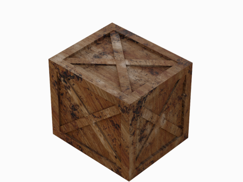Wooden Box Crate 02 3D 모델